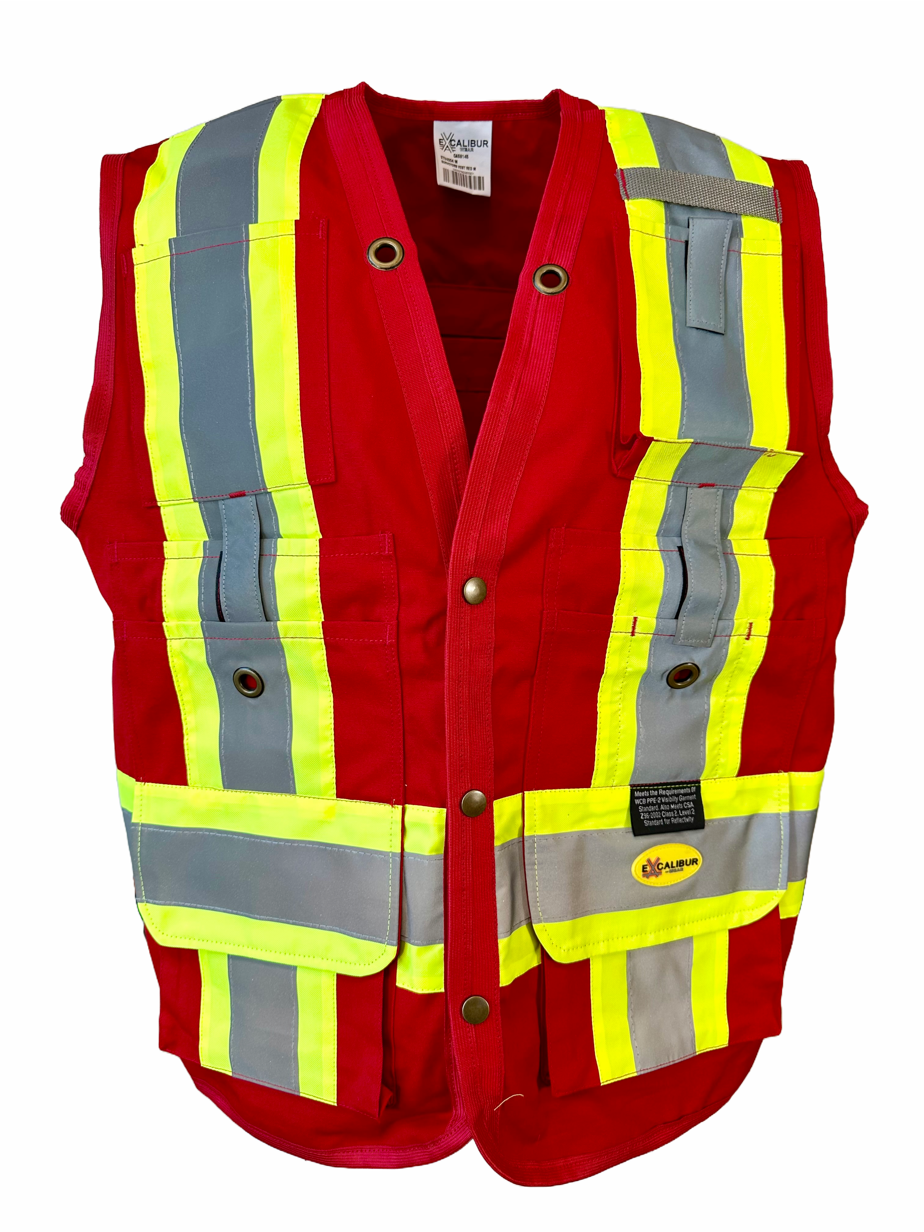 Surveyors Vest ( RED ) W/ Back Pocket