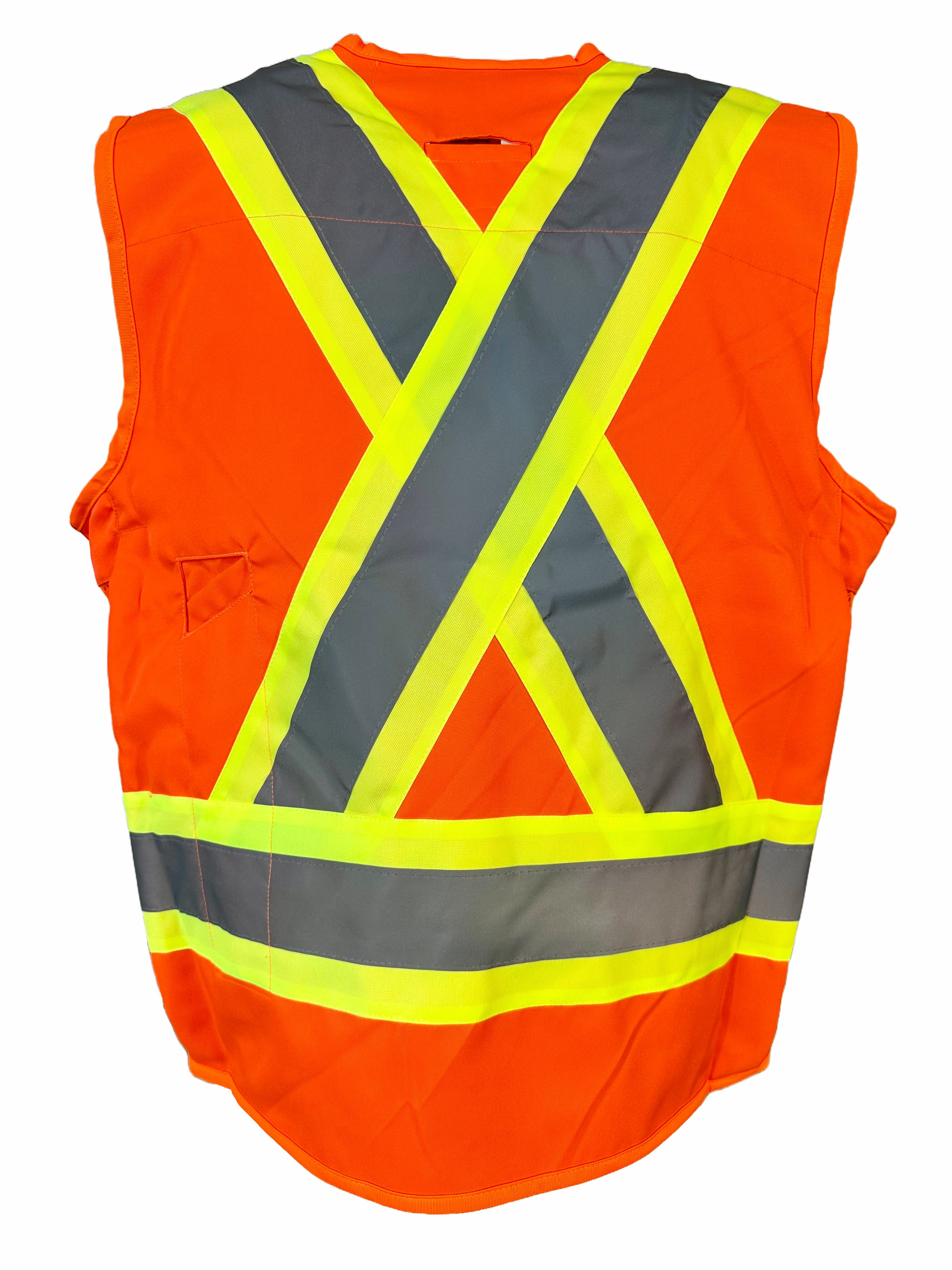 Surveyors Vest, Polyester ( ORANGE ) W/ Reflective Tape