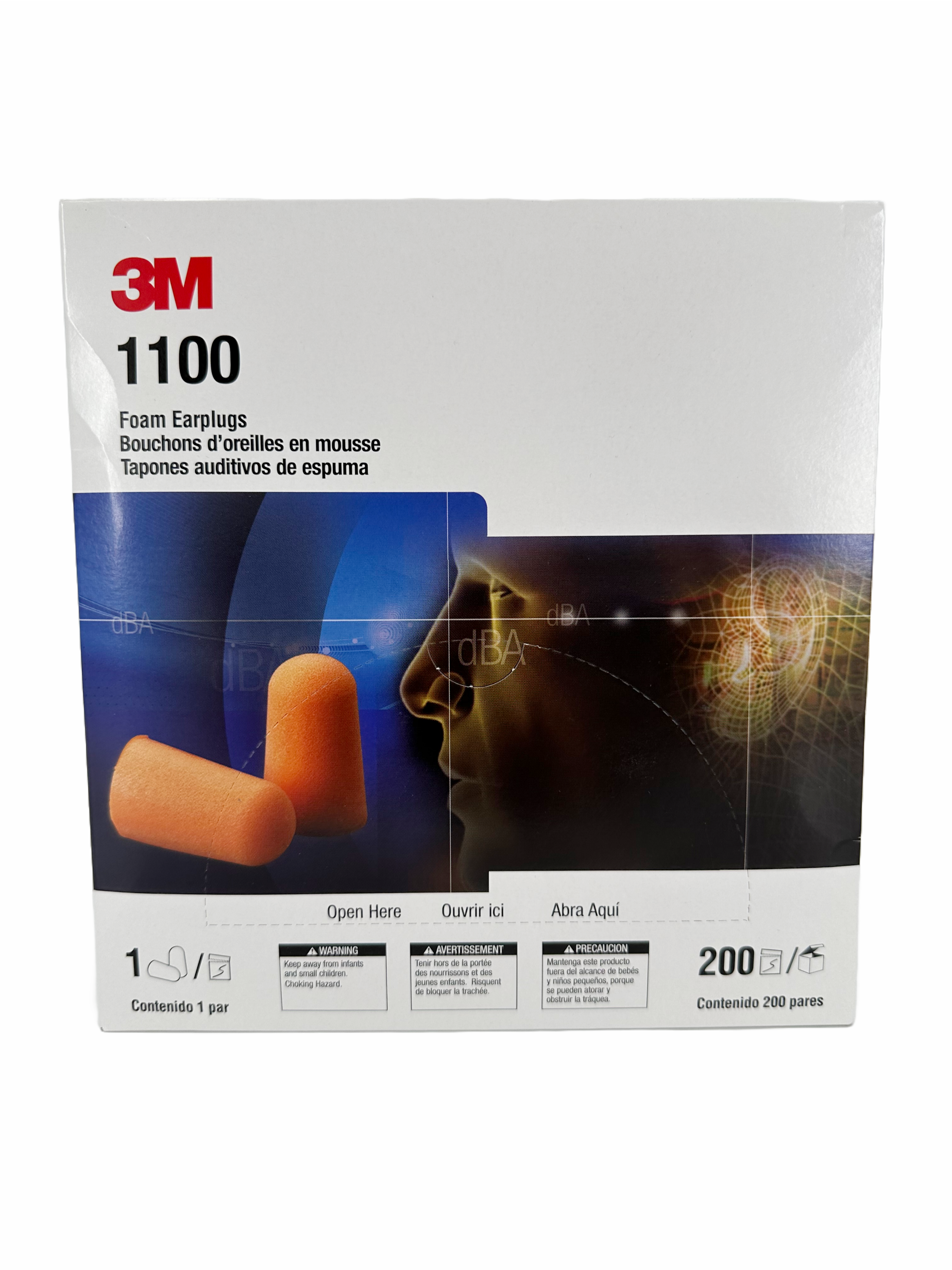 3M Ear Plugs ( 29 DB ) W/ Tapered Edges, Uncorded ( 200 Per Box )