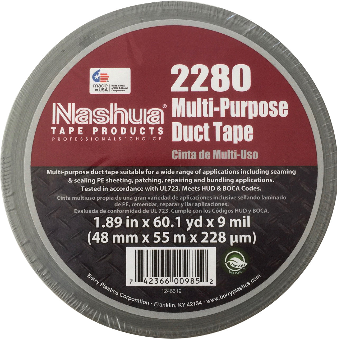 Duct Tape, Nashua Utility Grade 9mil, 2" x 60m