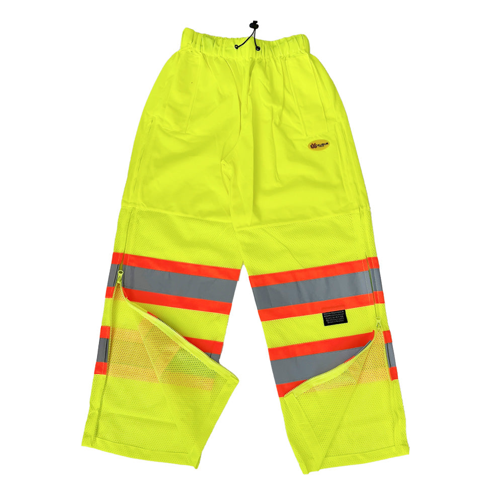 Hi-Viz Traffic Pants ( YELLOW ) Mesh W/ Reflective Tape