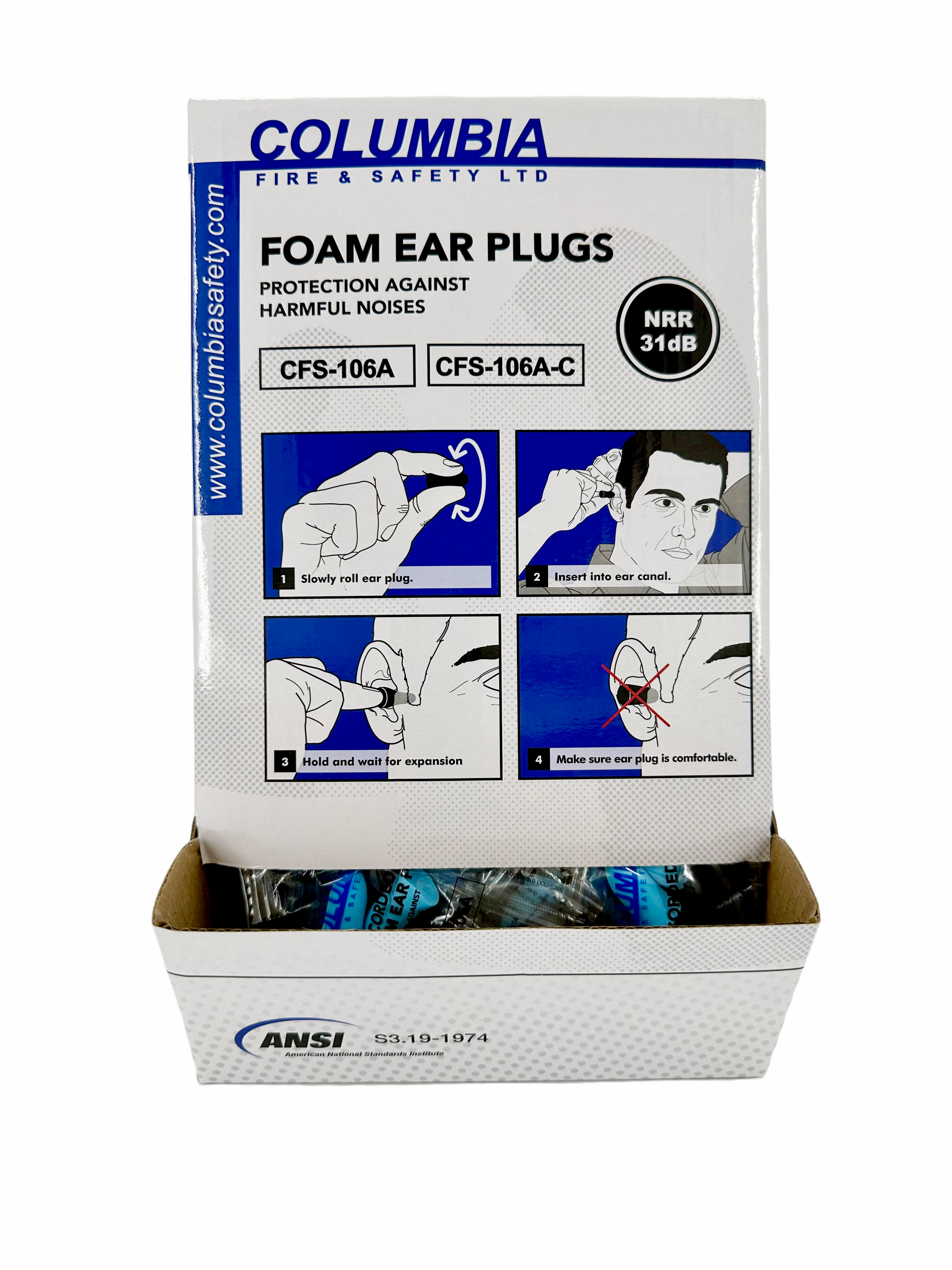 Columbia Ear Plugs ( 31 DB ) Uncorded