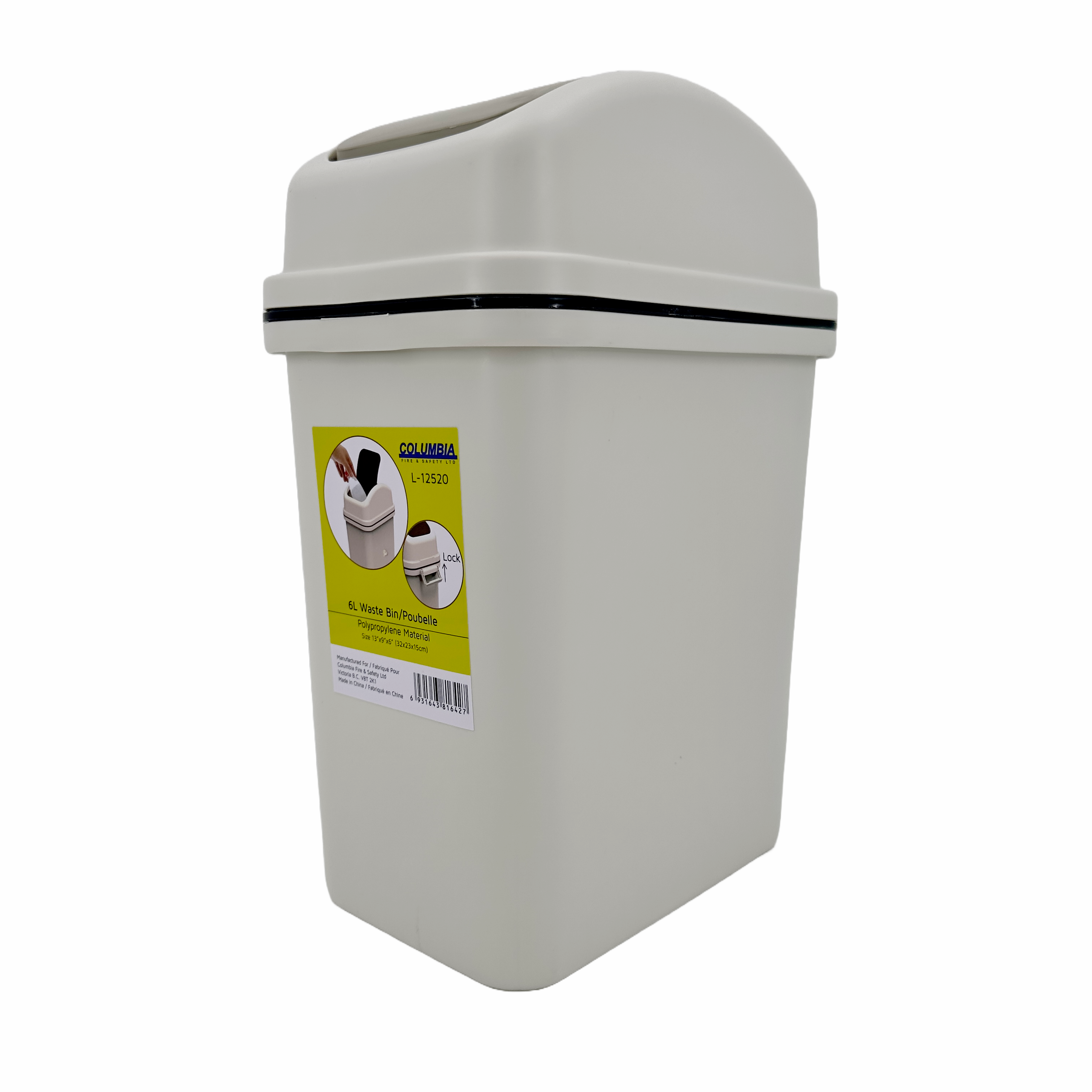 Garbage Can ( Plastic ) W/ Flip Lid