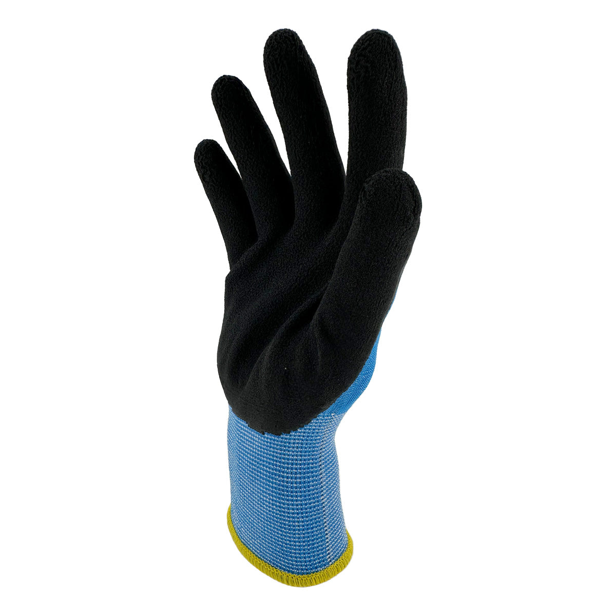 Airstream Glove coated black foam latex on palm 13 gauge knitted blue