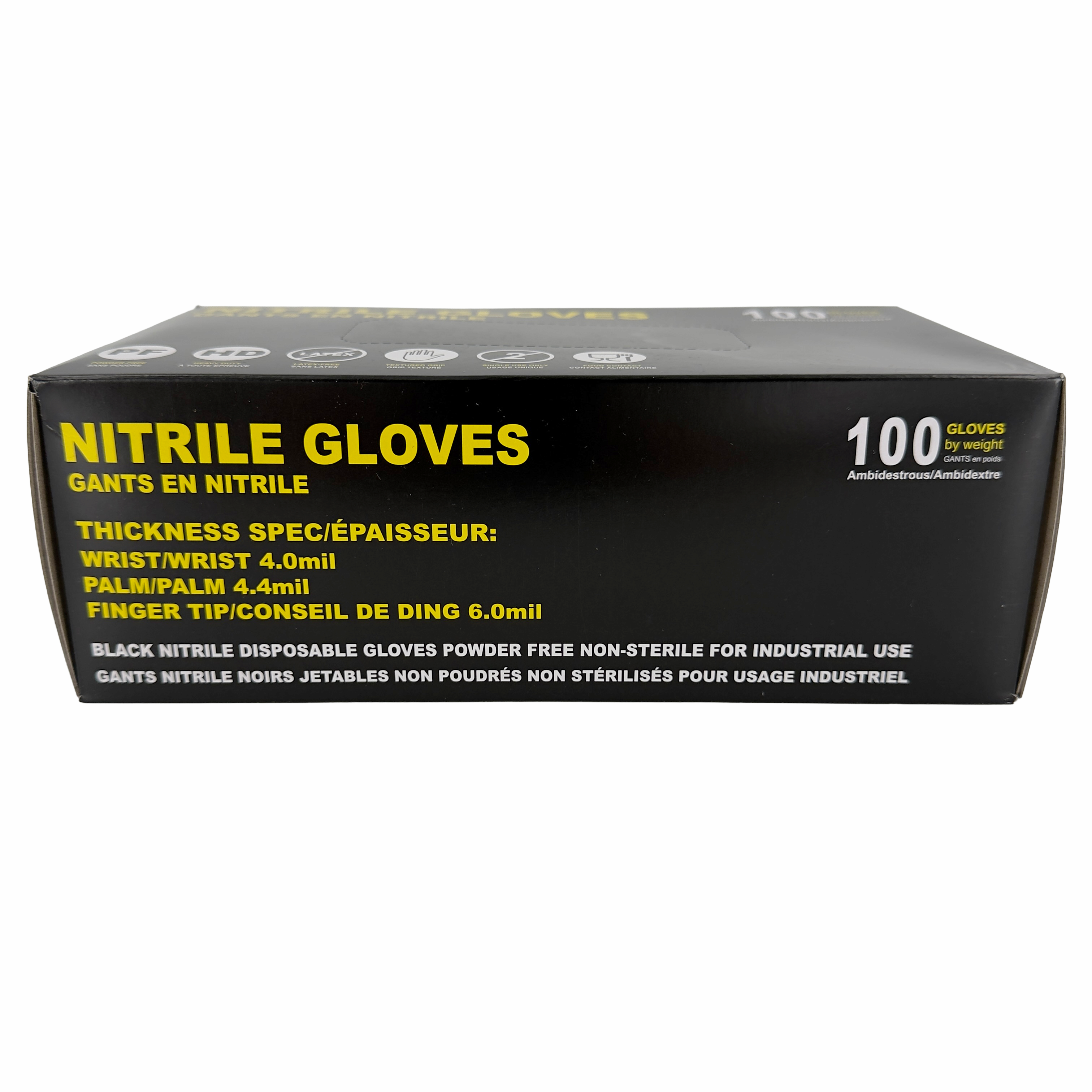 Nitrile Gloves HD/PF Black  (6 MIL) 100/BX