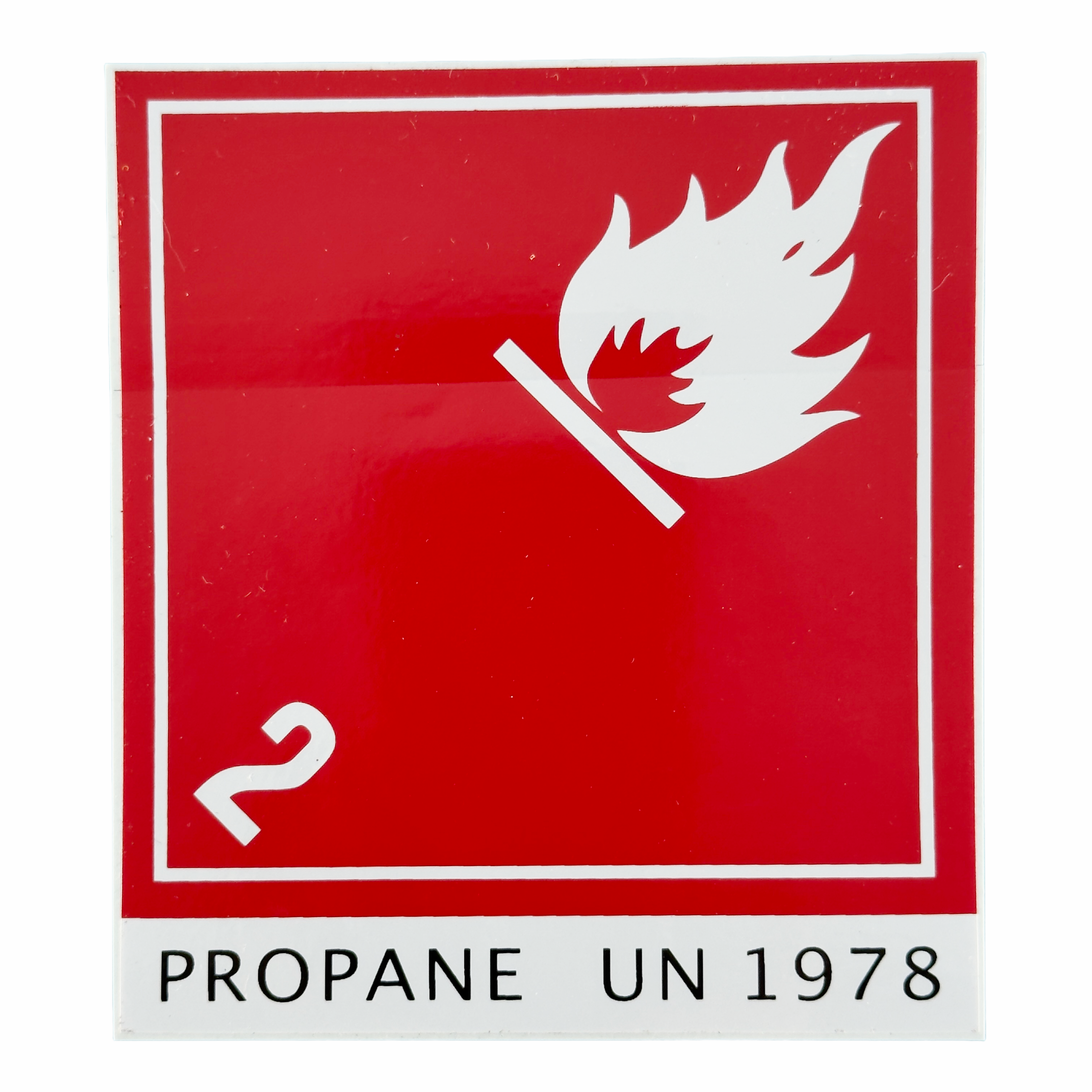 Placard Label - Class 2, Propane UN 1978, 4 × 4 inches (10.2 × 10.2 cm)