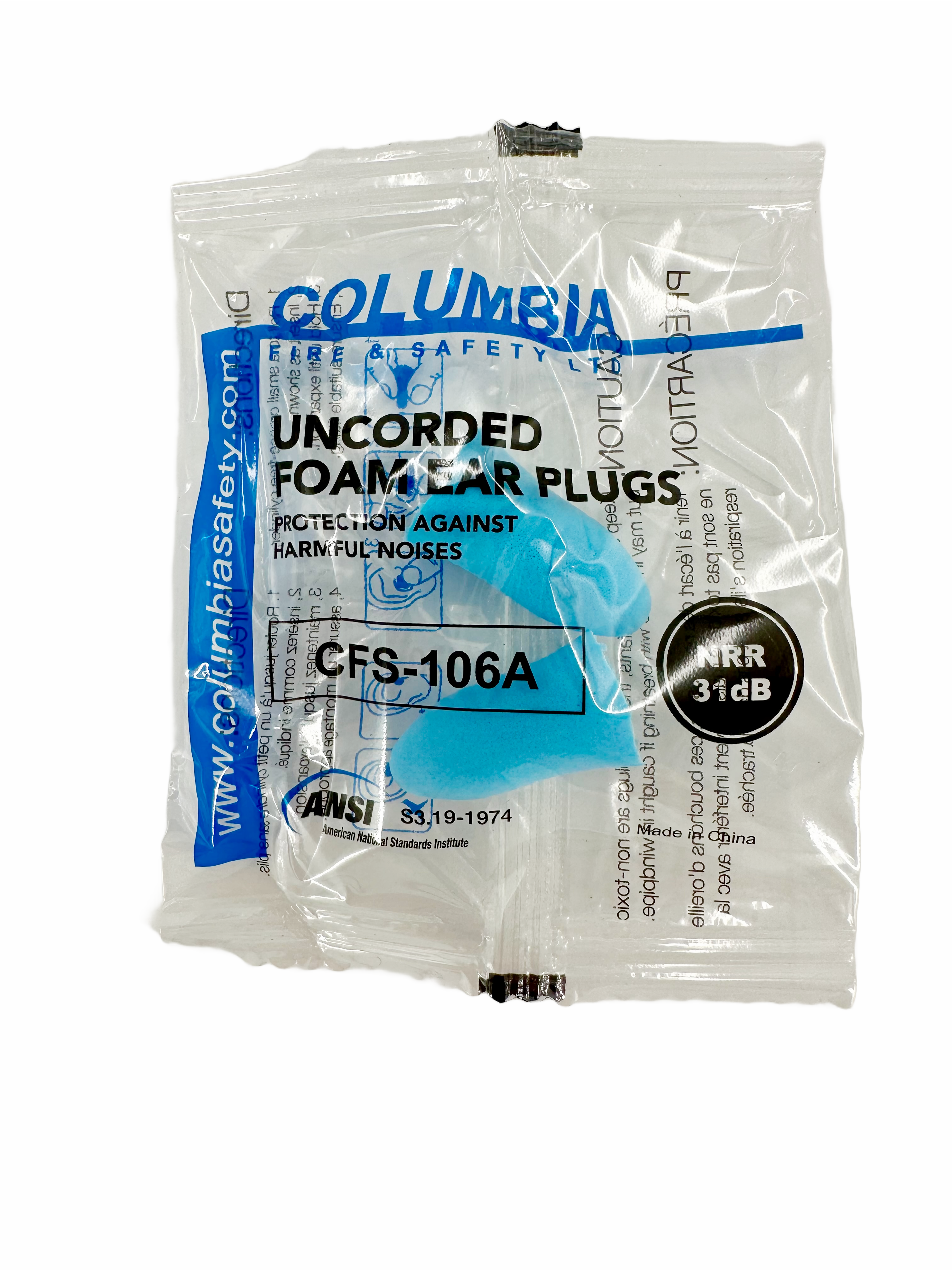 Columbia Ear Plugs ( 31 DB ) Uncorded