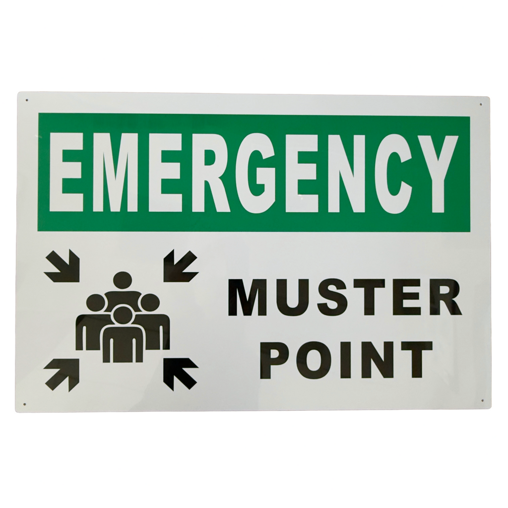 Muster Point Size Emergency - Muster Point Sign 24