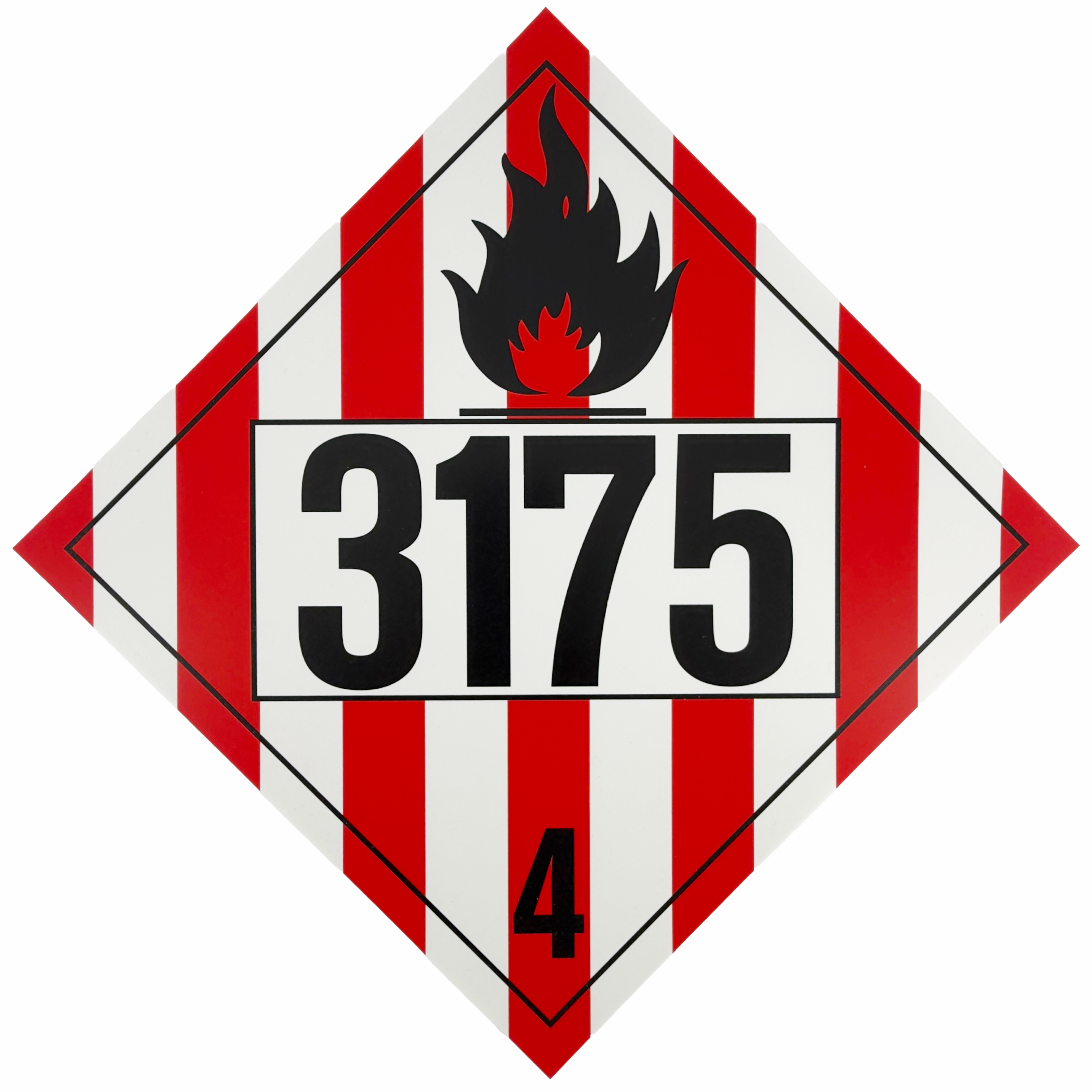 Placard, Class 4 (3175) Solids Containing Flammable Liquid, n.o.s.