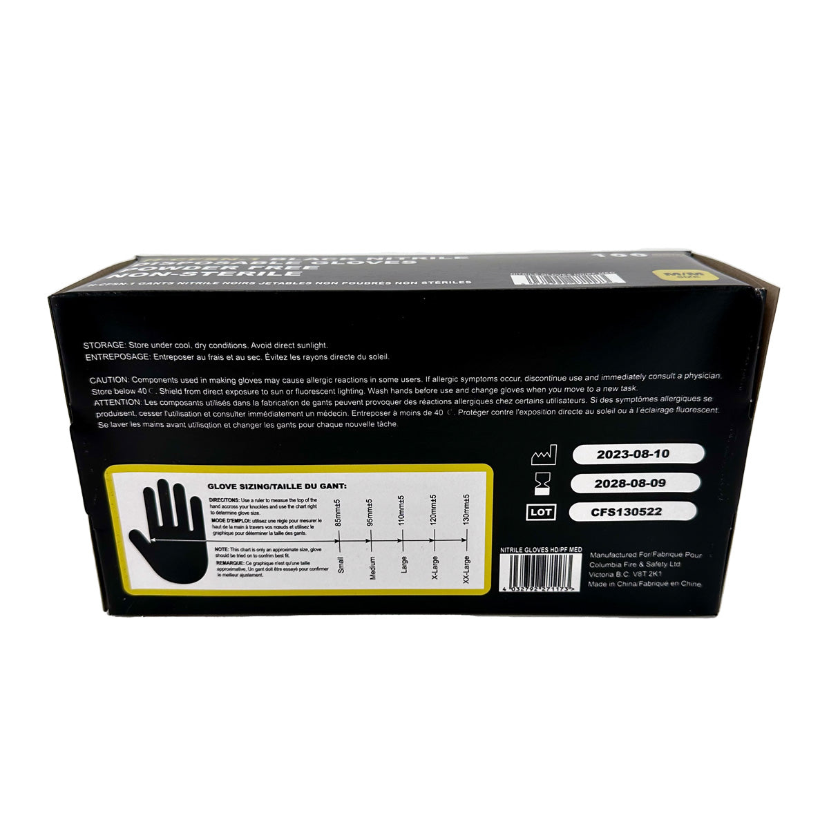 Nitrile Gloves HD/PF Black  (6 MIL) 100/BX