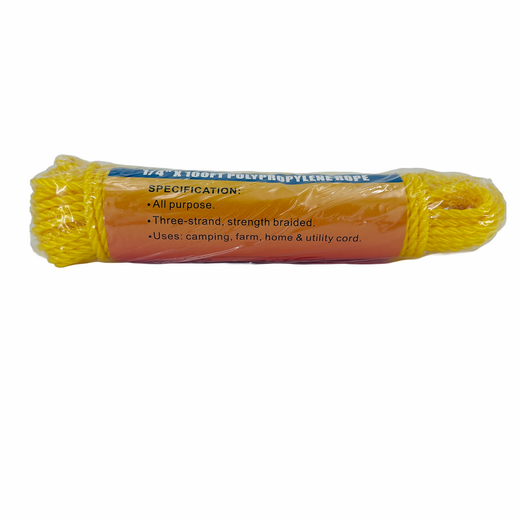 Yellow Rope 1mm Rope, Yellow Poly, 1/4