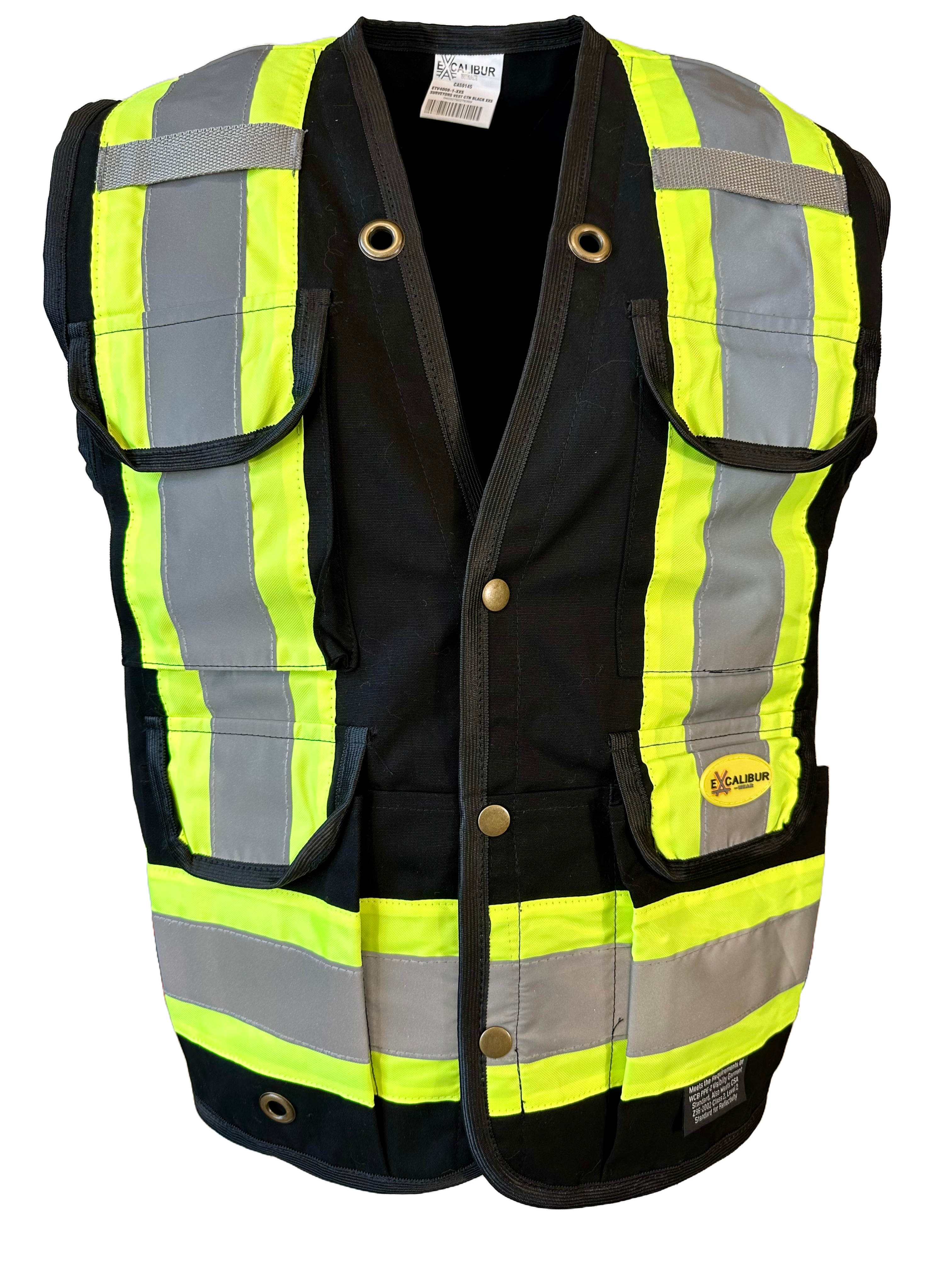 Surveyors Vest ( BLACK ) W/ Reflective Tape