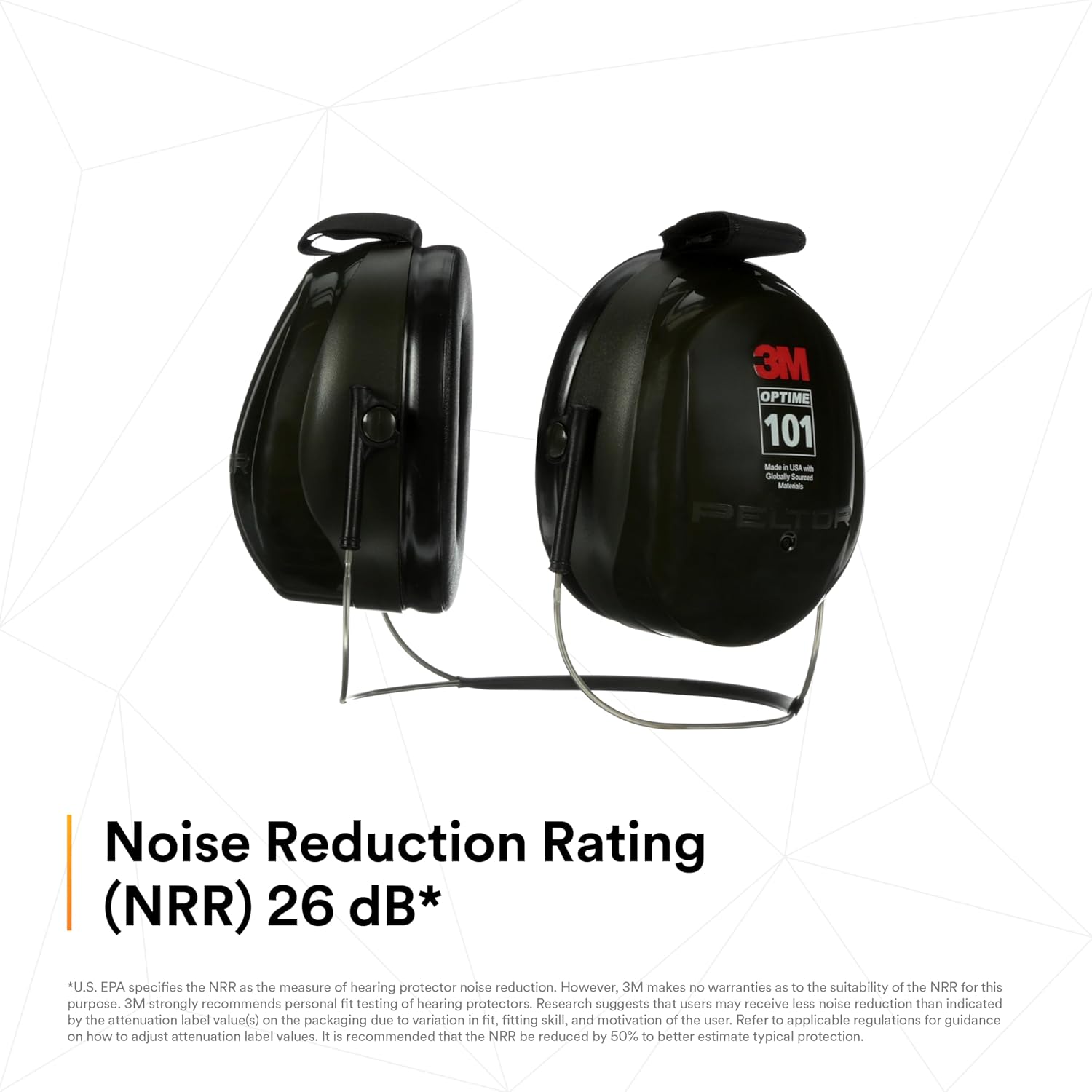 3M™ PELTOR™ Optime™ 101 Earmuffs, H7B, behind-the-head