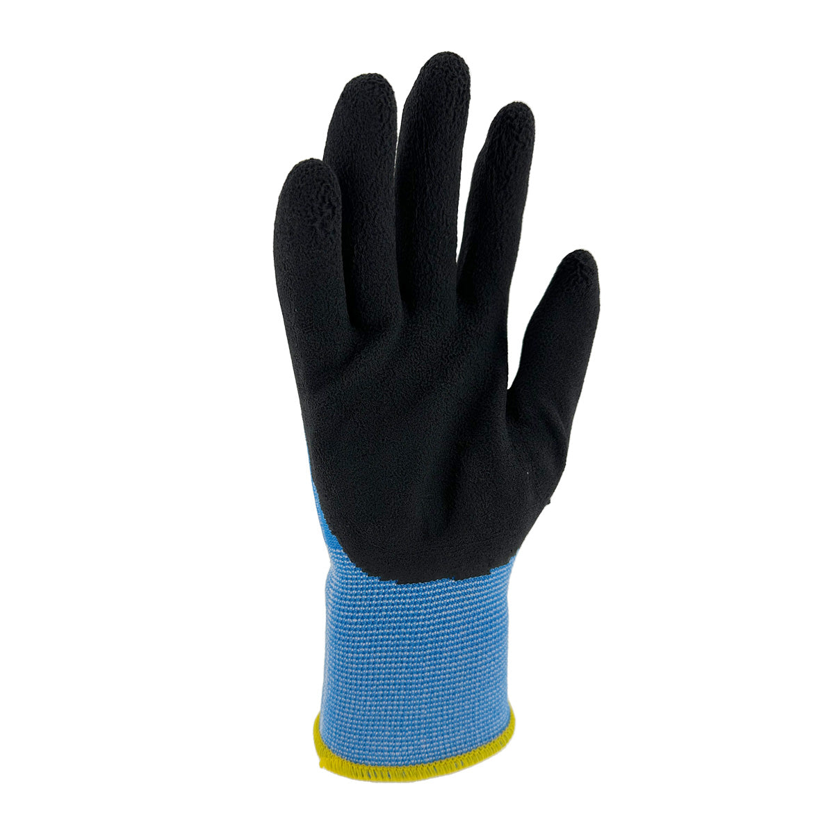 Airstream Glove coated black foam latex on palm 13 gauge knitted blue