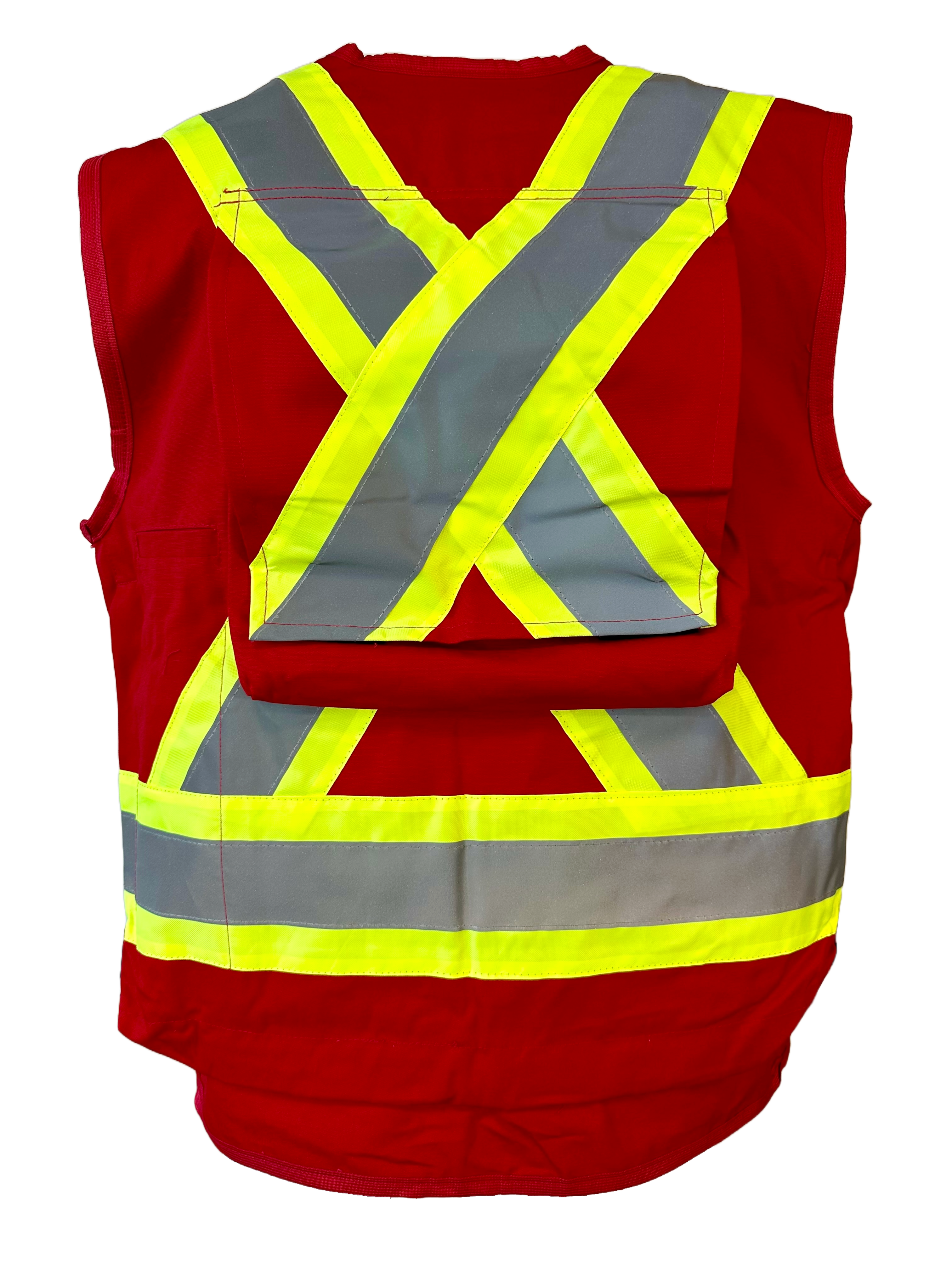 Surveyors Vest ( RED ) W/ Back Pocket