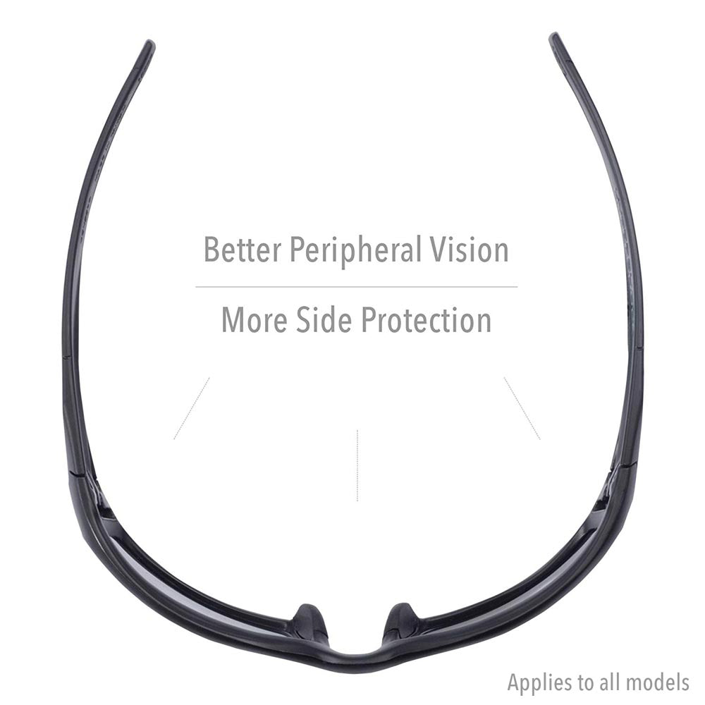 Hypershock Safety Glasses, Black Frame with Clear Lens, HydroShield Anti-Fog Coating