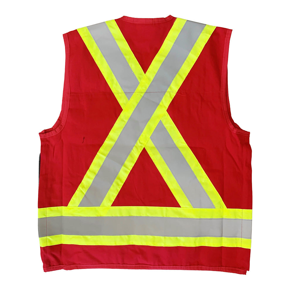 SURVEYORS VEST COTTON  RED MED