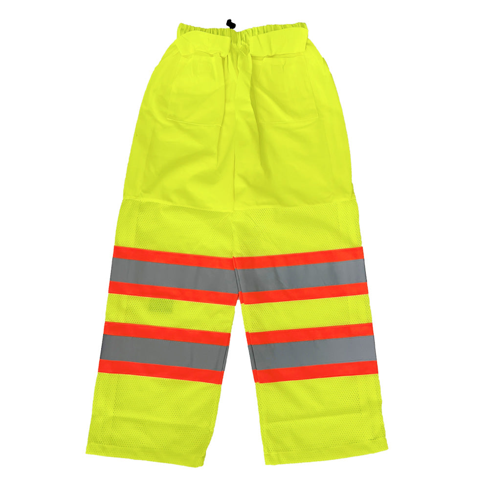 Hi-Viz Traffic Pants ( YELLOW ) Mesh W/ Reflective Tape